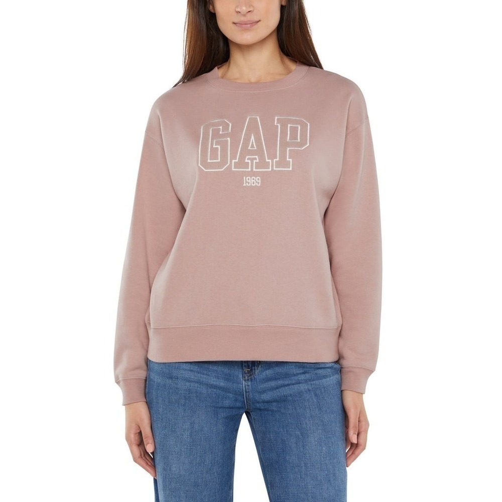 Gap Womens Logo Crewneck Sweatshirt Pink 1969 Pullover XS New
